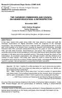 Cover page: The Carnegie Commission and Council on Higher Education: A Retrospective