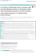 Cover page: Circulating cathelicidin levels correlate with mucosal disease activity in ulcerative colitis, risk of intestinal stricture in Crohn’s disease, and clinical prognosis in inflammatory bowel disease