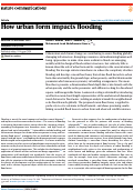 Cover page: How urban form impacts flooding.
