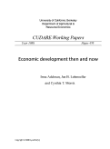 Cover page of Economic development then and now