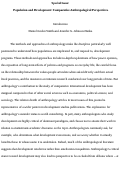 Cover page: Special Issue: Population and Development: Comparative Anthropological Perspectives