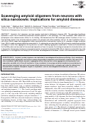 Cover page: Scavenging amyloid oligomers from neurons with silica nanobowls: Implications for amyloid diseases