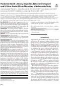 Cover page: Predicted Health Literacy Disparities Between Immigrant and US-Born Racial/Ethnic Minorities: a Nationwide Study.