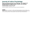 Cover page: Mexican/Mexican-American Siblings: The Impact of Undocumented Status on the Family, the Sibling Relationship, and the Self