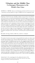 Cover page: Urbanism and the Middle Class: Co-Emergent Phenomena in the World's First Cities