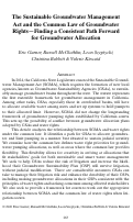 Cover page: The Sustainable Groundwater Management Act and the Common Law of Groundwater Rights—Finding a Consistent Path Forward for Groundwater Allocation