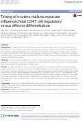 Cover page: Timing of in utero malaria exposure influences fetal CD4 T cell regulatory versus effector differentiation