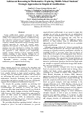 Cover page: Adolescent Reasoning in Mathematics: Exploring Middle School Students’ Strategic Approaches in Empirical Justifications