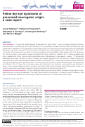 Cover page: Feline dry eye syndrome of presumed neurogenic origin: a case report