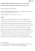 Cover page: Volatile organic compounds in indoor air: A review of concentrations measured in North America since 1990