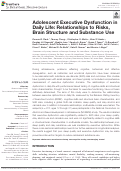 Cover page: Adolescent Executive Dysfunction in Daily Life: Relationships to Risks, Brain Structure and Substance Use