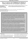 Cover page: There’s an App for That? Highlighting the Difficulty in Finding Clinically Relevant Smartphone Applications