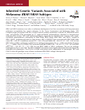 Cover page: Inherited Genetic Variants Associated with Melanoma BRAF/NRAS Subtypes