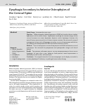 Cover page: Dysphagia Secondary to Anterior Osteophytes of the Cervical Spine