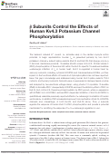 Cover page: β Subunits Control the Effects of Human Kv4.3 Potassium Channel Phosphorylation