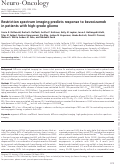 Cover page: Restriction spectrum imaging predicts response to bevacizumab in patients with high-grade glioma