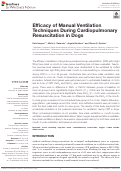 Cover page: Efficacy of Manual Ventilation Techniques During Cardiopulmonary Resuscitation in Dogs