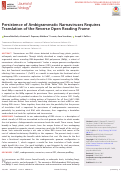 Cover page: Persistence of Ambigrammatic Narnaviruses Requires Translation of the Reverse Open Reading Frame