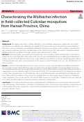 Cover page: Characterizing the Wolbachia infection in field-collected Culicidae mosquitoes from Hainan Province, China.