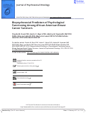 Cover page: Biopsychosocial Predictors of Psychological Functioning Among African American Breast Cancer Survivors