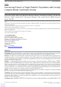 Cover page: Harnessing Phones to Target Pediatric Populations with Socially Complex Needs: Systematic Review