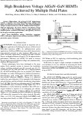 Cover page: High breakdown voltage AlGaN-GaNHEMTs achieved by multiple field plates