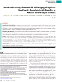 Cover page: Inversion Recovery Ultrashort TE MR Imaging of Myelin is Significantly Correlated with Disability in Patients with Multiple Sclerosis