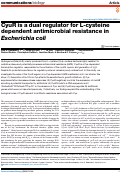 Cover page: CyuR is a dual regulator for L-cysteine dependent antimicrobial resistance in Escherichia coli.