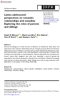 Cover page: Latinx adolescents’ perspectives on romantic relationships and sexuality: Exploring the roles of parents and siblings