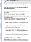 Cover page: Major Depression and Subthreshold Depression among Older Adults Receiving Home Care