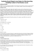 Cover page of Exploring Donut-Shaped Laser Beams for Microbunching Instability Control in Free Electron Lasers