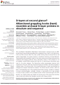 Cover page: S-layers at second glance? Altiarchaeal grappling hooks (hami) resemble archaeal S-layer proteins in structure and sequence