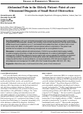 Cover page: Abdominal Pain in the Elderly Patient: Point-of-care Ultrasound Diagnosis of Small Bowel Obstruction