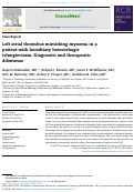 Cover page: Left atrial thrombus mimicking myxoma in a patient with hereditary hemorrhagic telangiectasia: Diagnostic and therapeutic dilemmas.