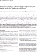 Cover page: Complementary Roles of Human Hippocampal Subregions during Retrieval of Spatiotemporal Context