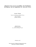 Cover page: Regional Versus Local Accessibility: Neo-Traditional Development and Its Implications for Non-work Travel