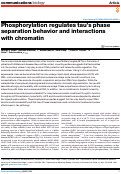 Cover page: Phosphorylation regulates taus phase separation behavior and interactions with chromatin.