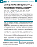 Cover page: The ASCENT (Allocation System Changes for Equity in Kidney Transplantation) Study: a Randomized Effectiveness-Implementation Study to Improve Kidney Transplant Waitlisting and Reduce Racial Disparity.