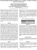 Cover page: Basic Questioning Strategies for Making Sense of a Surprise: The Roles of Training, Experience, and Expertise
