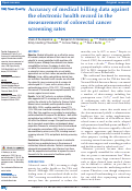 Cover page: Accuracy of medical billing data against the electronic health record in the measurement of colorectal cancer screening rates