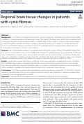 Cover page: Regional brain tissue changes in patients with cystic fibrosis.