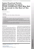 Cover page: Some Practical Points About Patent Foramen Ovale Conditions that May Not Be Covered in the Rest of the Book