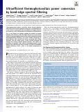 Cover page: Ultraefficient thermophotovoltaic power conversion by band-edge spectral filtering