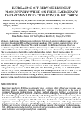 Cover page: Increasing off-service resident productivity while on their emergency department rotation using shift cards