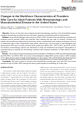 Cover page: Changes in the Workforce Characteristics of Providers Who Care for Adult Patients With Rheumatologic and Musculoskeletal Disease in the United States