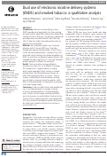 Cover page: Dual use of electronic nicotine delivery systems (ENDS) and smoked tobacco: a qualitative analysis.