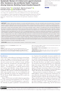 Cover page: Systematic Review of Criminal and Legal Involvement After Substance Use and Mental Health Treatment Among Veterans: Building Toward Needed Research.