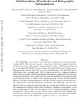 Cover page: Multiboundary wormholes and holographic entanglement