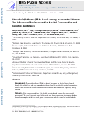 Cover page: Phosphatidylethanol Levels Among Incarcerated Women: The Influence of Pre‐incarceration Alcohol Consumption and Length of Abstinence