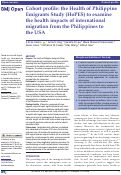 Cover page: Cohort profile: the Health of Philippine Emigrants Study (HoPES) to examine the health impacts of international migration from the Philippines to the USA